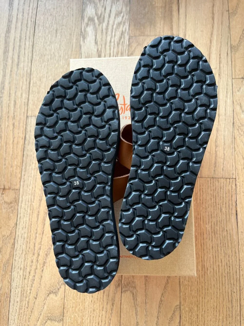 Castaner Ter Brown Leather Platform Slide Sandal Size 38, NIB